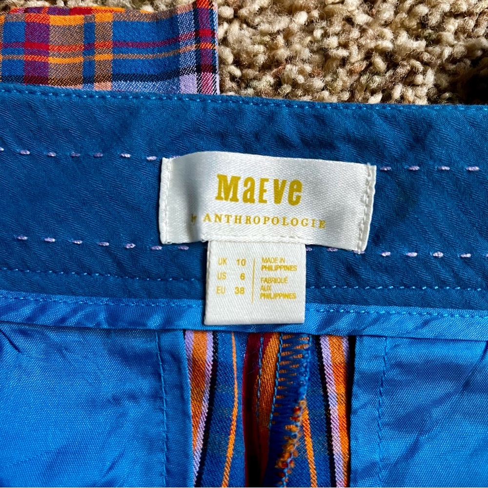 ANTHROPOLOGIE Mauve Flared Plaid Pants Size 6 - Picture 12 of 15
